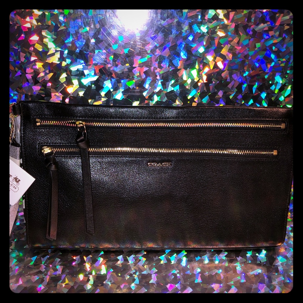 Coach Madison 2 tone python clutch